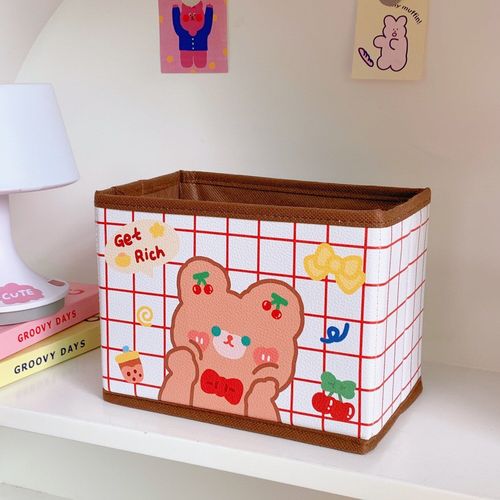 Boîte De Rangement De Bureau Pliable, Boîte De Rangement De Bureau, Mignon Et Adorable, Ours, Lapin, Animal, Pour Étudiants, Accessoires De Bureau, Organisateur De Papeterie