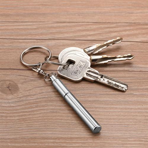 Porte-clé Portable en acier inoxydable, stylo télescopique, stylos à bille  télescopiques, outil porte-clés