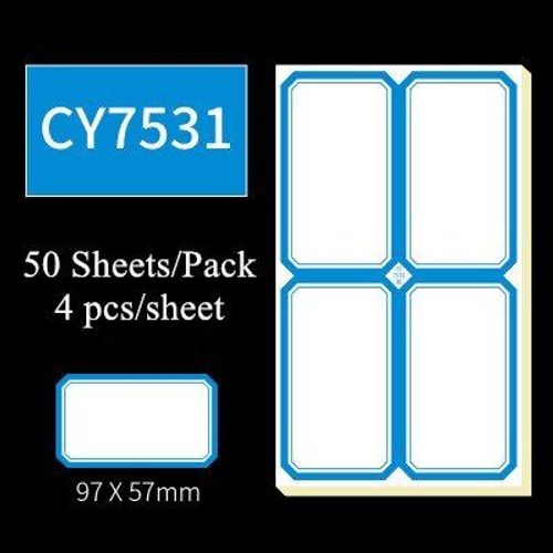 Étiquette Autocollante Vierge, 450 Pièces, 50 Feuilles/Paquet, Étiquette Autocollante Blanche Pour Nom Inscriptible, Diy Bricolage