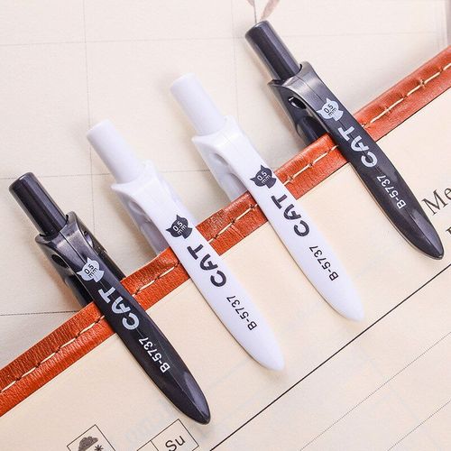 Stylo À Bille Chat Noir Blanc Mignon Kawaii, Recharge 0.5mm Bleu, Papeterie Pour Enfants, Fournitures De Bureau, 1/2 Pièces