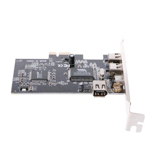 Adaptateur de carte Firewire PCI-e 1X IEEE 1394A, 4 ports (3 + 1) avec 6 broches à 4 broches, câble IEEE 1394, haute qualité