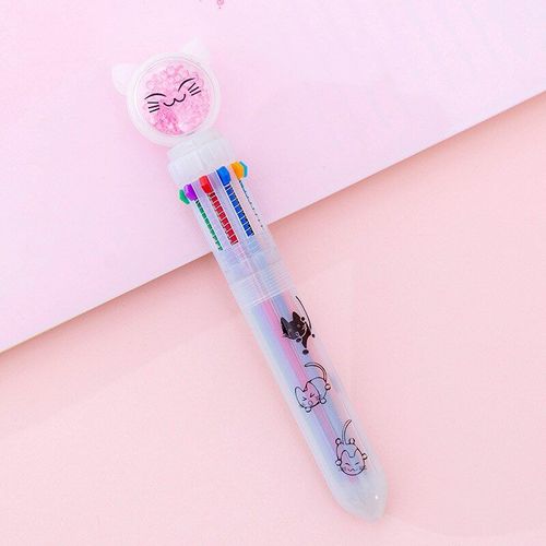 Stylos À Bille 10 En 1 Pour Étudiants, Stylo À Gel Rétractable, Stylo À Encre Papillon Bonbon, 0.5mm, Fournitures Scolaires Et De Bureau
