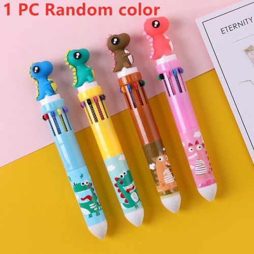 Stylos À Bille Multicolores, 10 Couleurs, Animaux Mignons, Dessin Animé, Papeterie Scolaire Et De Bureau, Recharge Colorée, Stylos Gel Pour Étudiants