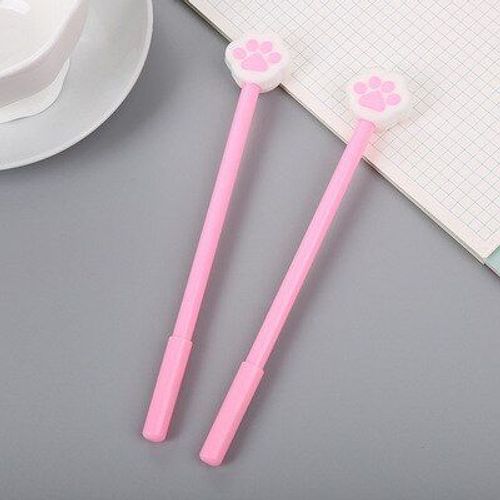 Stylo Gel À Griffes De Chat Pour Jeune Fille, Stylo À Craie Doux Et Neutre, Stylo À Signature Noir, Papeterie Fournitures Scolaires, 1 Pièce