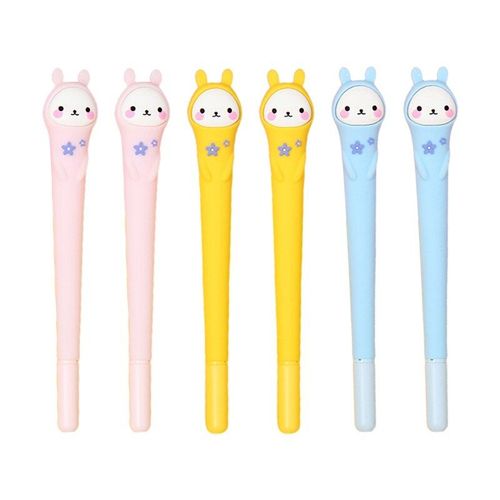 Stylos À Bille De Dessin Animé Lapin, 0.5mm, Stylo À Encre Gel, Pour Bureau Et École, 6 Paquets