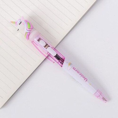 Stylo Lumineux Licorne De Dessin Animé Créatif, 1 Pièce, Mignon Stylo À Bille Brillant Pour Étudiant, Papeterie 1.0mm, Outil D'écriture, Fournitures Scolaires