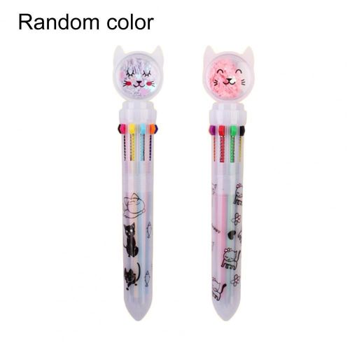 Stylos À Bille Multicolores, 10 Couleurs, Animaux Mignons, Dessin Animé, Papeterie Scolaire Et De Bureau, Fournitures De Recharge Colorées Pour Étudiants