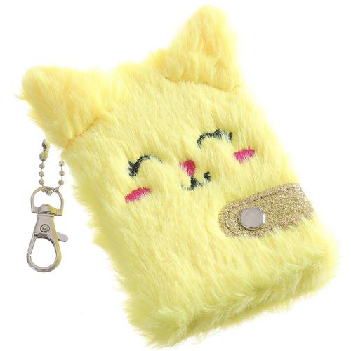 Carnet De Notes En Peluche Chat Mignon Pour Filles, Porte-Clés Pendentif Chats À Fourrure Kawaii, Carnet De Journal Quotidien, Bloc-Notes, Papeterie Cadeaux, 1 Pièce