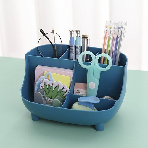 Porte-Stylo Organisateur De Bureau Créatif À 6 Compartiments, Boîte De Rangement Multifonction Pour Crayons De Maquillage, Papeterie Scolaire Et De Bureau