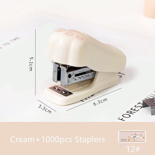 Mini Agrafeuse Kawaii Avec 1000 Pièces 12 # Agrafes, Papier Mignon Patte De Chat, Reliure, Outils De Reliure, Papeterie, Fournitures Scolaires