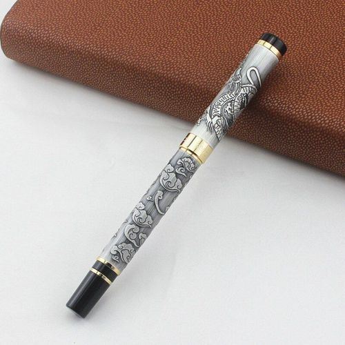 Stylo À Bille 5000 En Métal, Recharge, Belle Texture De Dragon, Sculpture, Encre De Couleur Grise, Pour Le Bureau