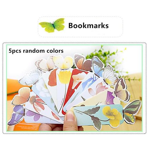 Marque-Pages Papillon 3d, 5 Pièces, Réaliste, Mignon Kawaii, Papeterie Scolaire, De Bureau, Cadeaux Pour Enseignant, Accessoires De Livre