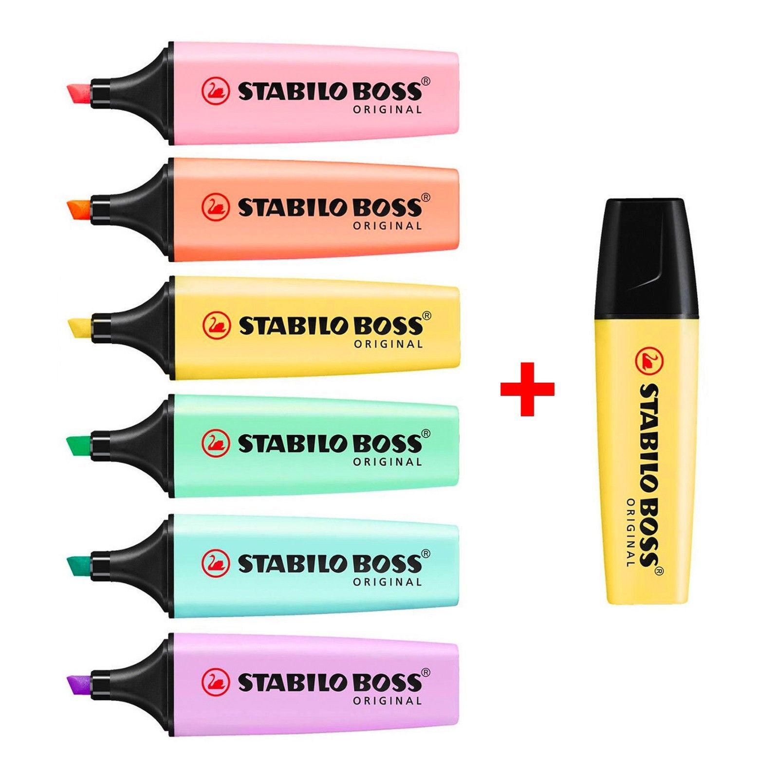 STABILO Boss surligneur pastel, jaune 