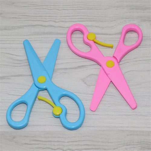 Ciseaux En Plastique De Sécurité Pour Enfants, Mini Tête Ronde De 135mm, Fournitures Scolaires À Domicile Pour Enfants De La Maternelle, Station De Papier De Coupe, Bricolage, 1 Pièce