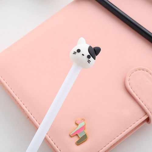 Stylo Gel Chat Dessin Animé 0.5mm, Marqueur À Encre Noire, Fournitures Scolaires Et De Bureau, Papeterie De Dessin Pour Étudiant