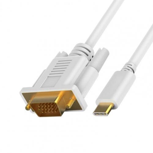 Câble Portable de 1.8m de Type C à VGA, adaptateur de USB-C à VGA, haute clarté, blanc, mâle à mâle, pour le bureau