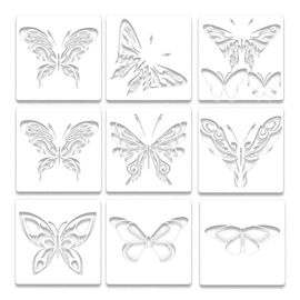 Pochoir De Peinture Papillon Créatif, Nouveau Modèle De Dessin, Réutilisable, Unique, Ajouré, Pour Pulvérisation, Bricolage, 9 Pièces, 2022
