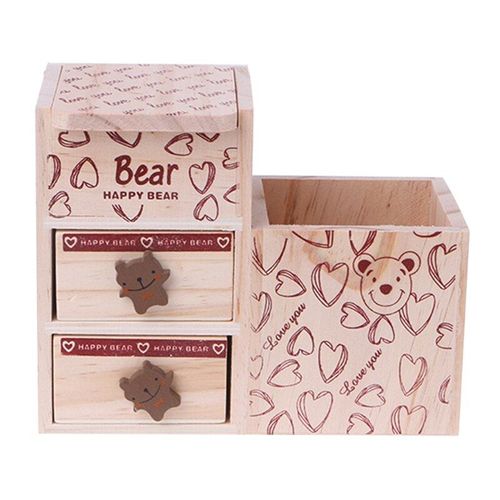 Boîte De Rangement De Bureau, Nouveau, 2022, Petit Ours Tiroir, Porte-Étui, Stylo Maquillage, Organisateur