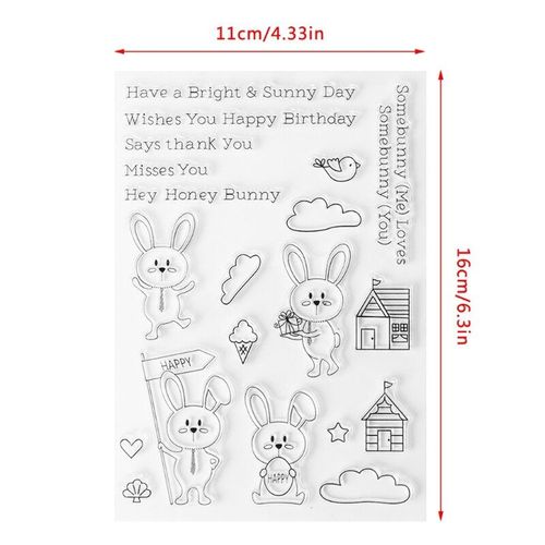 Nouveau Tampon En Silicone Pour Cartes Artisanales S41, Feuille De Sceau Transparente, Souhait Lapin Diy, 2022