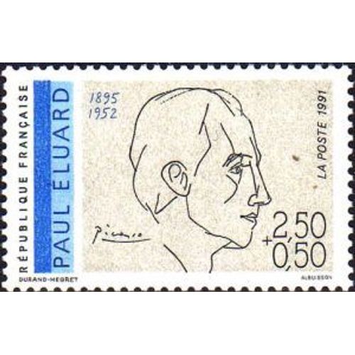 Timbre Non Oblitéré - Paul Eluard (1895-1952) D'après Un Dessin De Pablo Picasso
