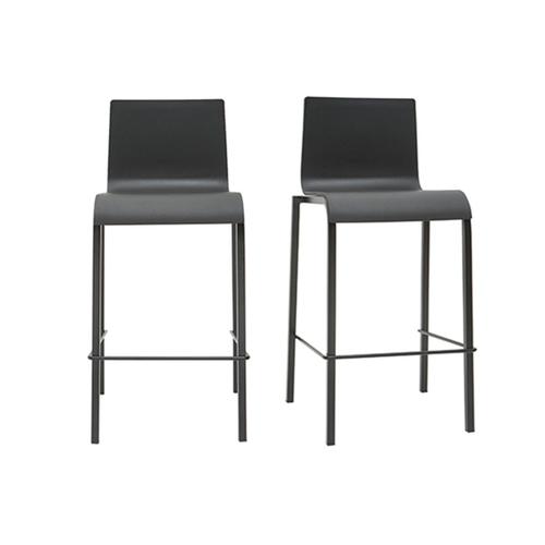 Tabourets De Bar Design Empilables Noirs H65 Cm (Lot De 2) Kupa