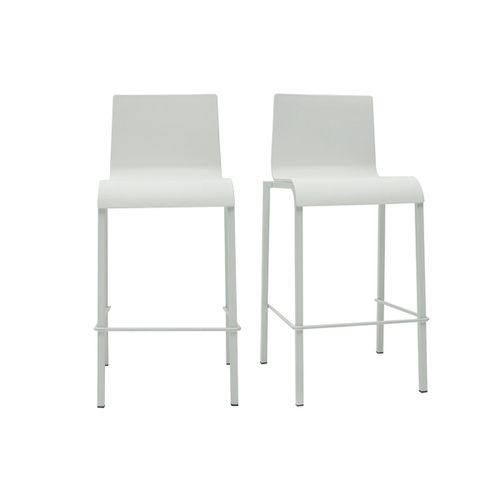 Tabourets De Bar Design Empilables Blancs H65 Cm (Lot De 2) Kupa