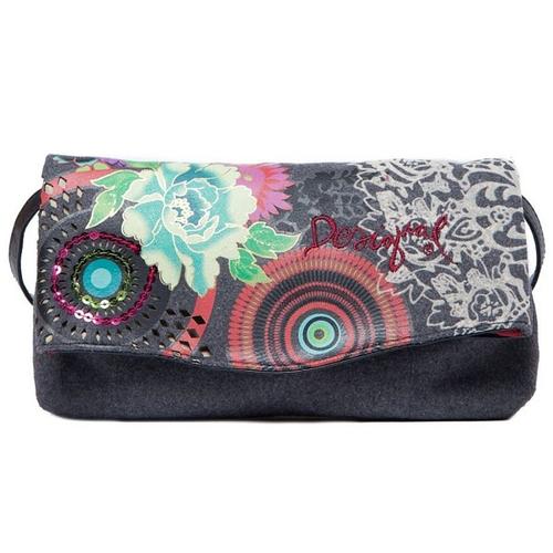 PROMOTION ! Sac pochette 'Desigual' gris - 21x11 cm