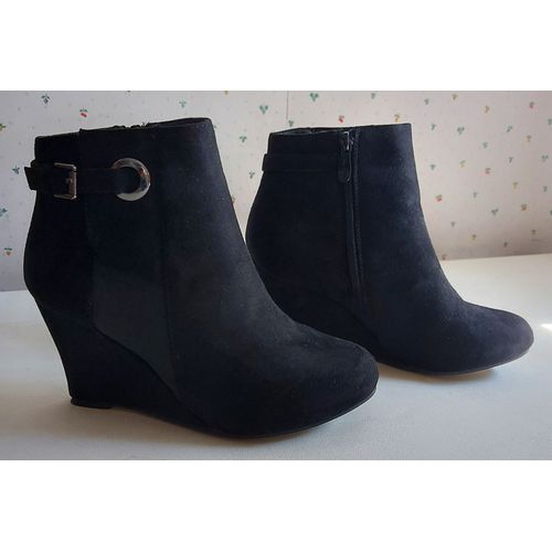 Paire Bottine - Talon Compensé - Noir - Taille 38