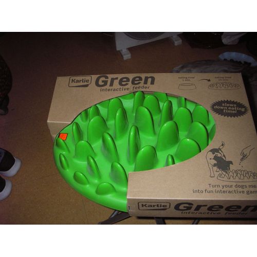 Gamelle Anti Glouton Northmate Green Karlie Distributeur De Nourriture À La Forme De Buisson D'herbe Spécialement Conçu Pour Les Chiens Gloutons.