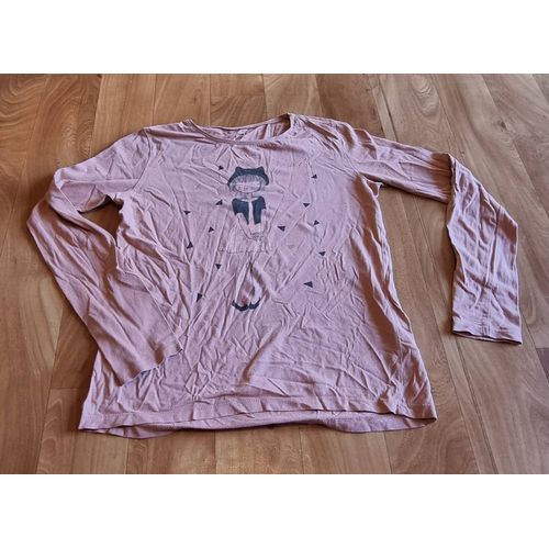 T-Shirt Manche Longue Kiabi Rose Imprimé Taille 12ans