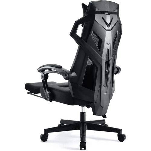 Gtplayer Chaise De Bureau Ergonomique Chaise Gaming Style Technologique Avec Accoudoir Synchronisé Hauteur Réglable Dossier Claire-Voie (Noir)