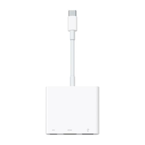 Apple Digital AV Multiport Adapter - Adaptateur vidéo - 24 pin USB-C mâle pour USB, HDMI, USB-C (alimentation uniquement) femelle - support 4K