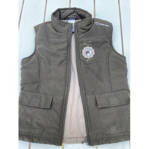 Veste Gilet Chaud Sans Manche Matelassée Équitation Fouganza Taille 6 Ans