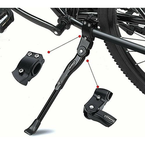 Béquille Latérale D'appoint Universelle Réglable Noir Vélo Vtc Vtt Bicyclette