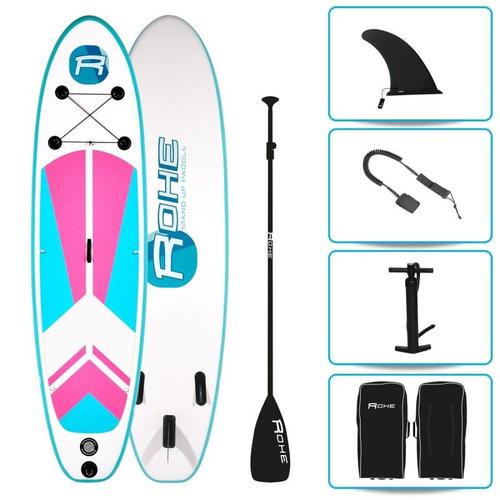 Stand Up Paddle Gonflable Indiana Pink 9'9'' (297cm) 30'' (76cm) 4'' (10cm) Avec Pompe, Pagaie, Leash Et Sac De Transport