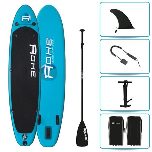 Stand Up Paddle Gonflable Pacific Rohe - 10'6'' (320cm) 30'' (76cm) 6'' (15cm) Avec Pompe, Pagaie, Leash Et Sac De Transport - Bleu