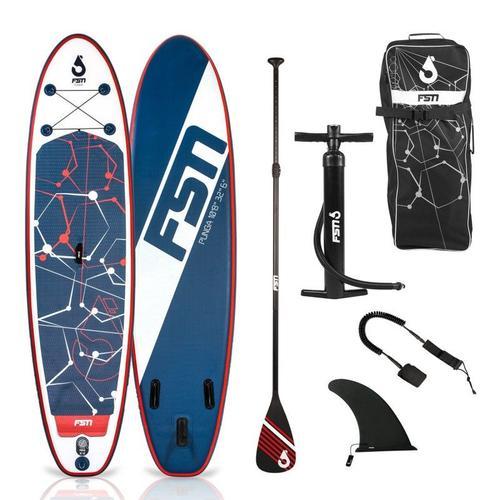 Paddle Gonflable Punga 10'8 20 1 X15 Cm Stand Up Paddle Avec Pagaie, Leash, Pompe Et Sac De Transport Bleu