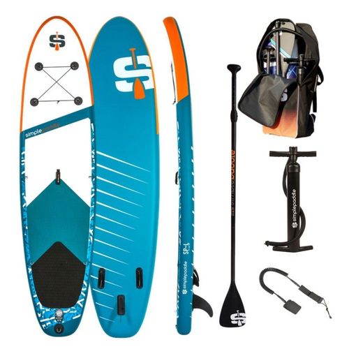 Paddle Gonflable L11' 2'' 6'' (335 1 X15 Cm) Avec Pagaie, Leash, Pompe Et Sac De Transport Bleu