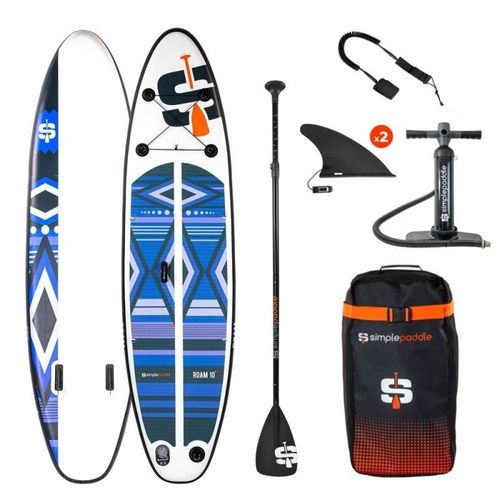 Stand Up Paddle Gonflable Roam 10' 30'' 6'' (295 X 76 X 15 Cm) Gamme Compact Avec Pagaie, Leash, Pompe Et Sac De Transport - Bleu
