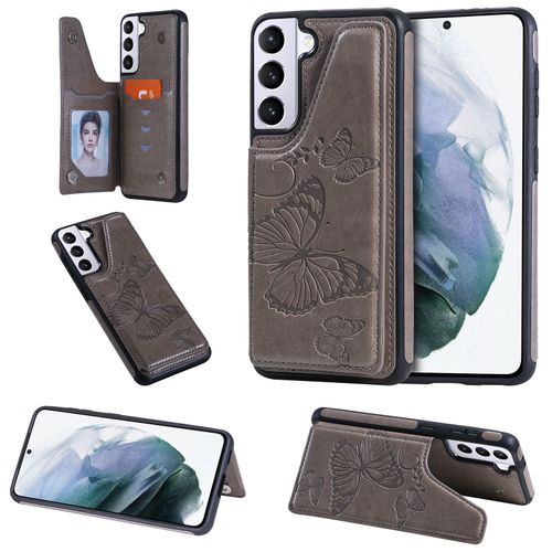 Coque Samsung Galaxy S21,Etui Pour Samsung Galaxy S21,Coque En Cuir Pour Samsung Galaxy S21,Convient A Etui La Samsung Galaxy S21,Gris