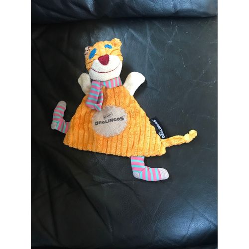 DOUDOU DEGLINGOS CHAT ÉCHARPE VIOLET BLEU ORANGE PLAT - RONRONOS