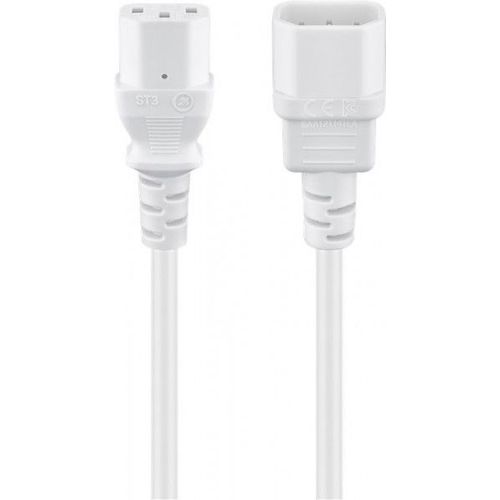 goobay - Câble d'alimentation - power IEC 60320 C13 pour IEC 60320 C14 - CA 250 V - 10 A - 50 cm - blanc