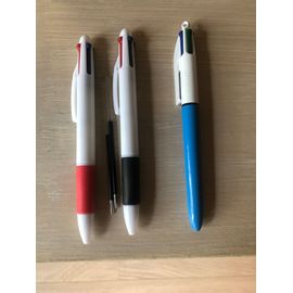 3 Stylos 4 C Ouleurs - L'un "Bic", Les 2 Autres Sans Marque