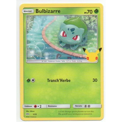 Carte Pokémon Bulbizarre - Base Pv 70 - Mcdonald's Collection 25th Anniversary