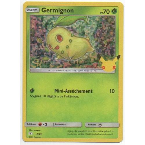 Carte Pokémon Germignon - Base Pv 70 (Brillant) - Mcdonald's Collection 25th Anniversary