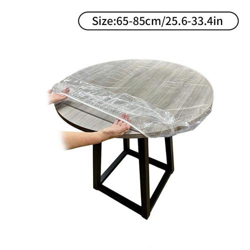 Couleur 65-85cm Nappe Ronde Élastique En Pvcure De Protection De Table À Manger En Plastique Étanche À L'huile