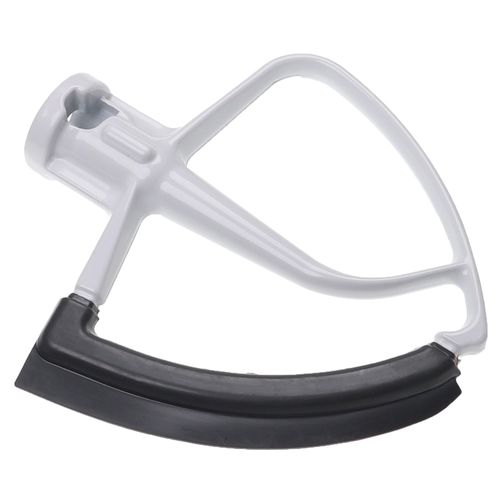 vhbw Batteur plat remplacement pour KitchenAid 5KFE5T pour robot de cuisine - Accessoire mélangeur flexible, noir / blanc