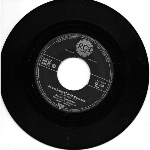 Alain Barrière : Je Reviendrai D'al Cantara / Mon Cerisier [Vinyle 45 Tours Jukebox 7"] 1967