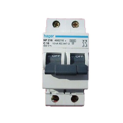 Hager NFN206 Disjoncteur 2P 6/10kA 6A courbe C