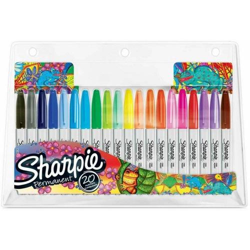 Lot De 20 Marqueurs Permanents Sharpie Pointe Fine (Coloris Variés)